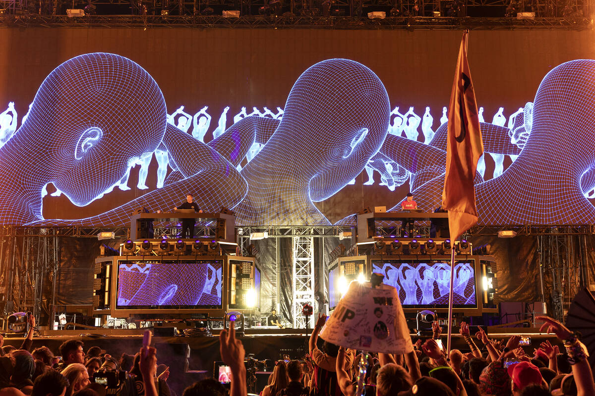 Kaskade and Deadmau5 debut their new collaboration, KX5, during the second day of the Electric ...