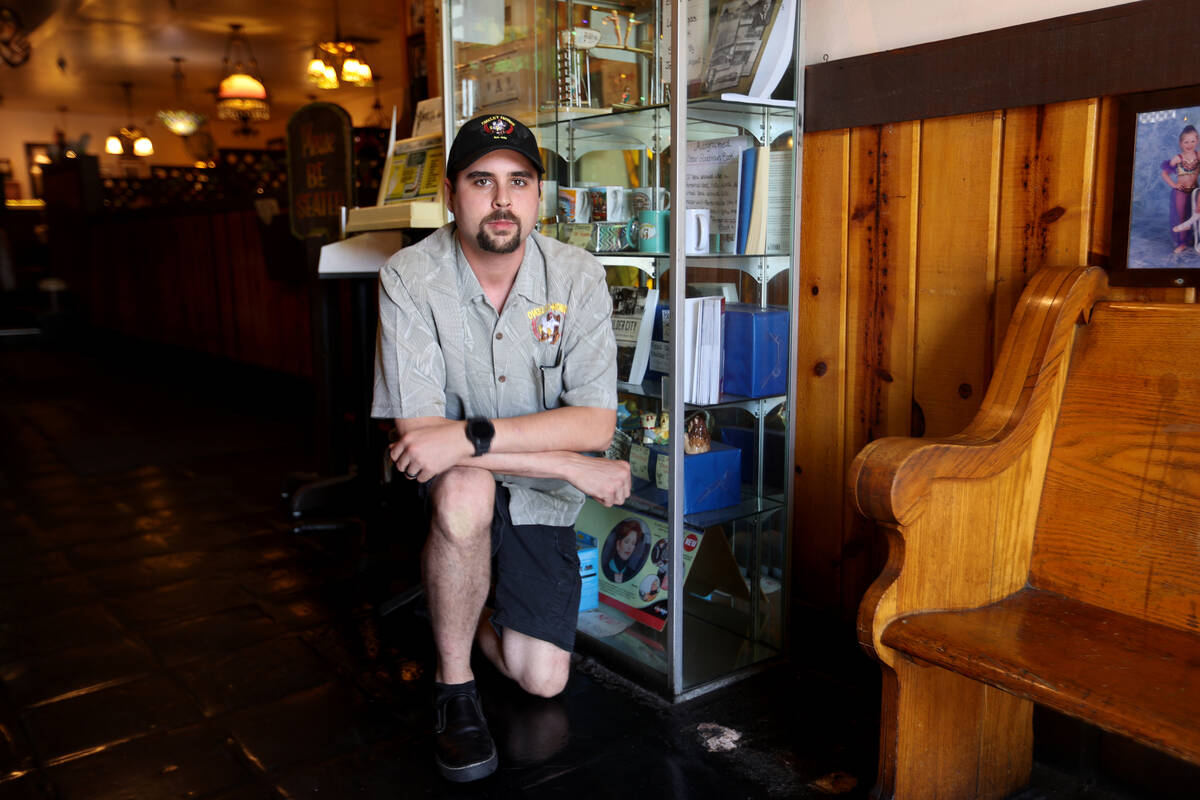 The Omelette House General Manager Nick Cosgrove in a waiting area Monday, May 23, 2022, where ...