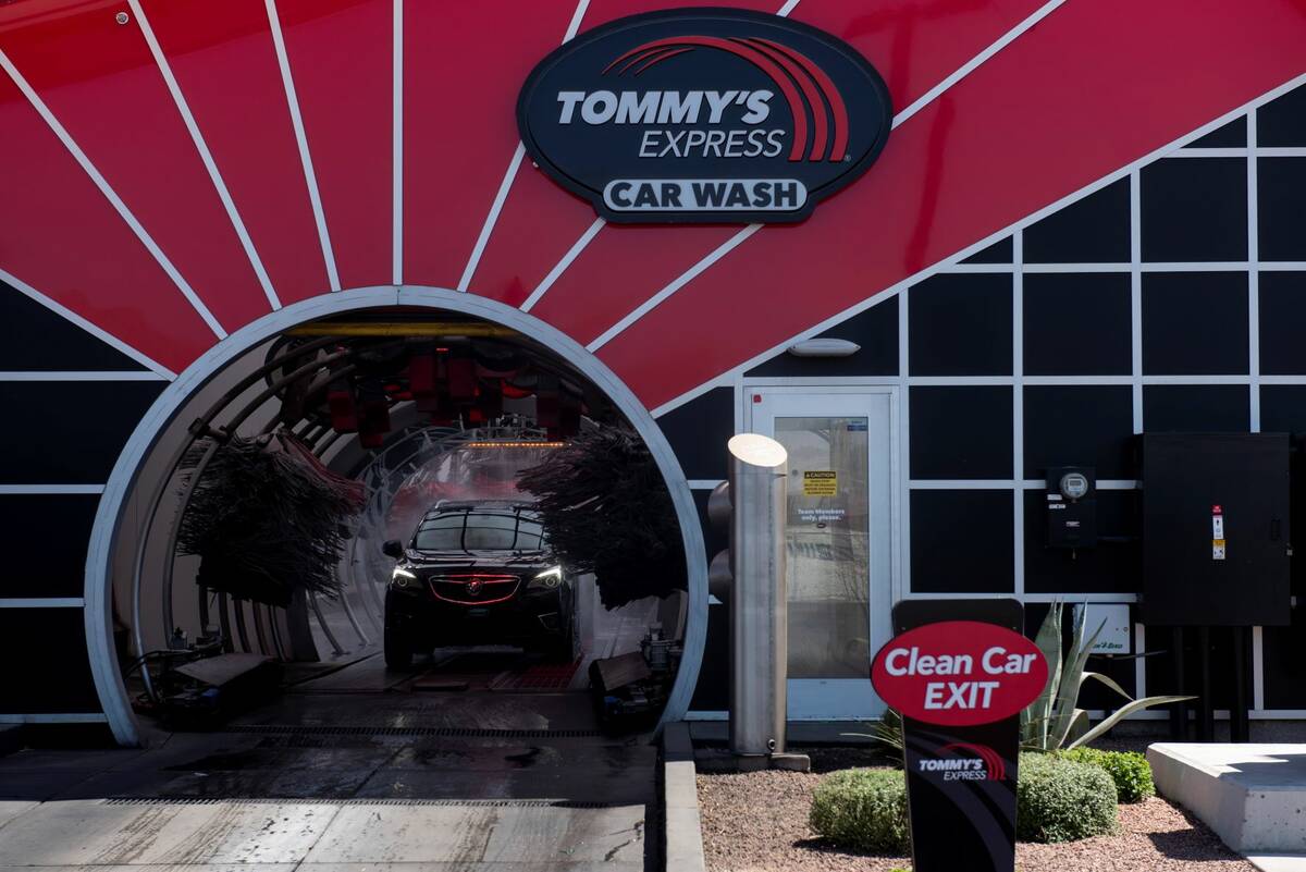 Tommy's Express car wash on Wednesday, May 25, 2022, in North Las Vegas. (Steel Brooks/Las Vega ...