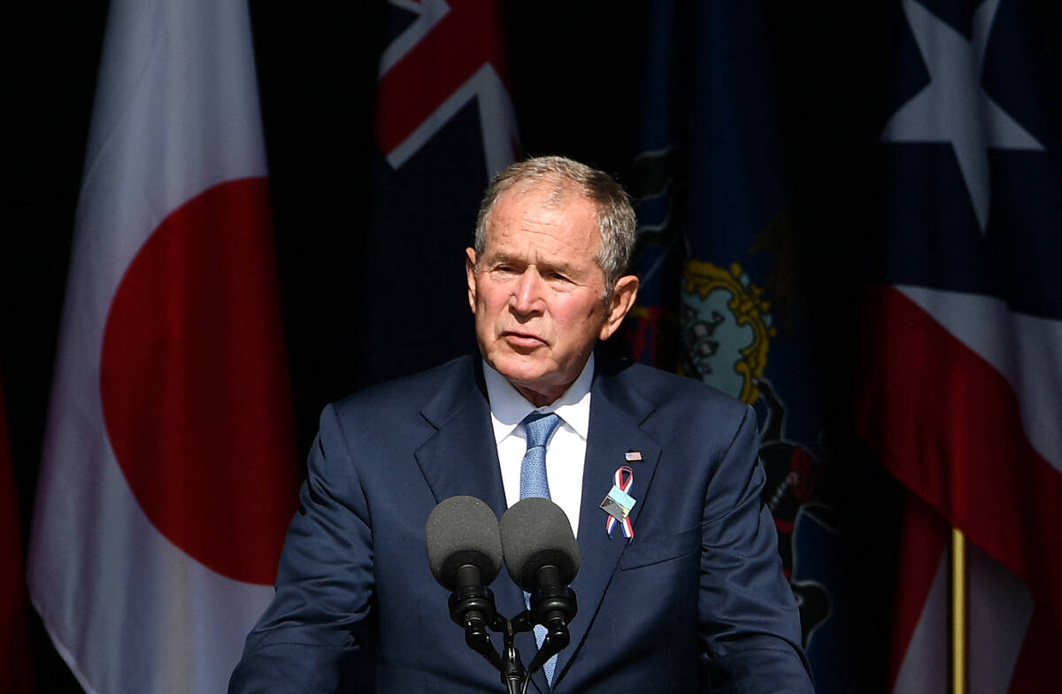 Former President George W. Bush speaks during a 9/11 commemoration at the Flight 93 National Me ...