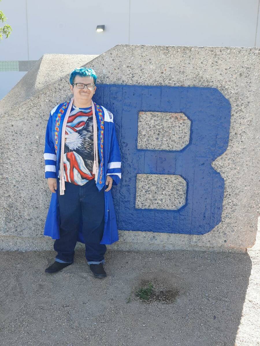 Jordan Dillard, a senior at Basic High School, wants to graduate wearing a blue stole that repr ...