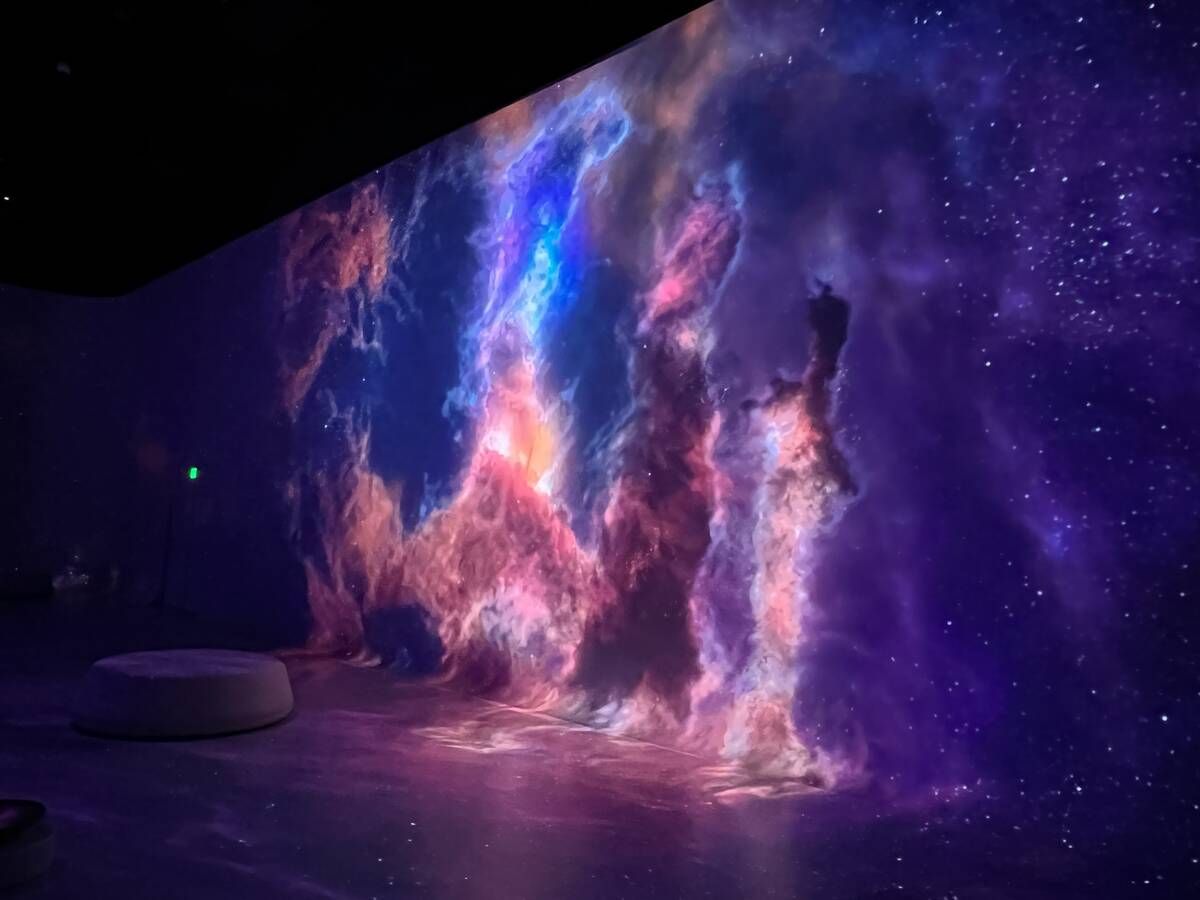 An image from the new Illuminarium experience, Space, running through the end of 2022 at Area15 ...