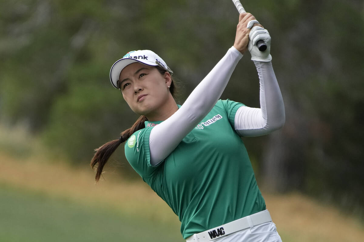 Minjee Lee hits off the 14th hole during the third day of round-robin play in the LPGA Bank of ...