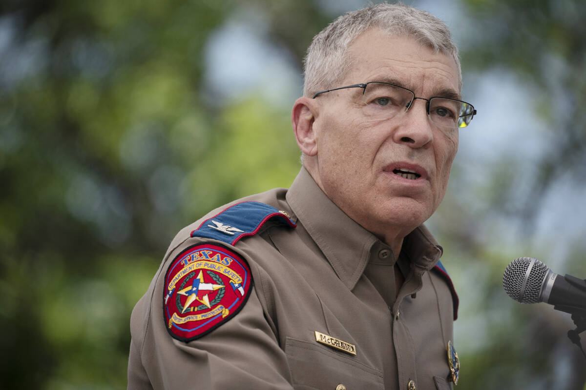 Texas Department of Public Safety Director Steven McCraw speaks during a press conference held ...