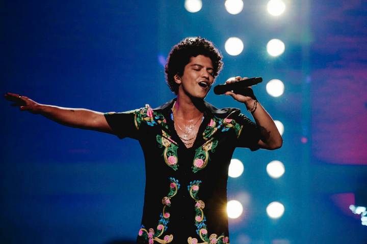 This image released by CBS shows Bruno Mars during a taping of his first primetime television s ...