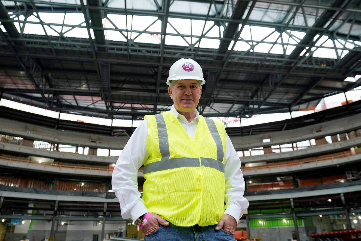 Oak View Group co-founder Tim Leiweke poses for a portrait on the floor of theNew York Islander ...