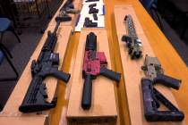 "Ghost guns" are seen at the headquarters of the San Francisco Police Department in San Francis ...