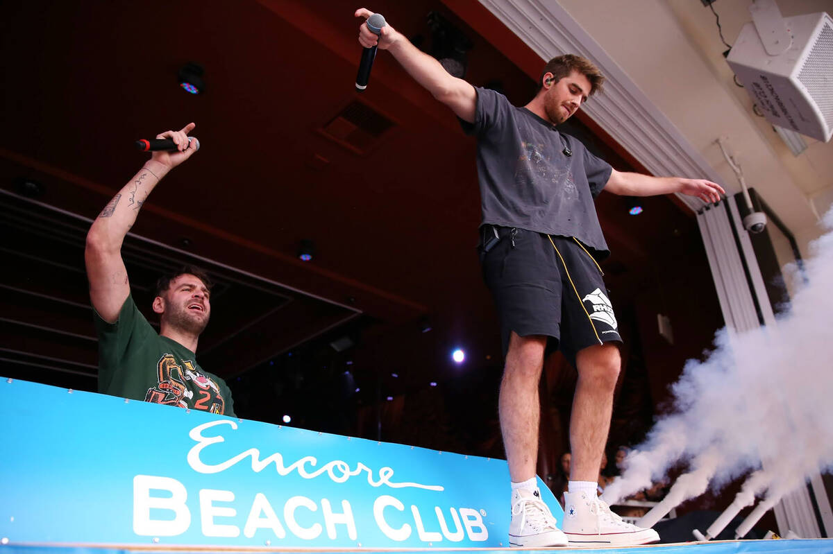 The Grammy Award-winning Duo The Chainsmokers Perform as Headliners at Encore Beach Club inside ...