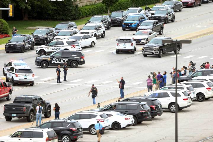 Tulsa police respond to a shooting at the Natalie Medical Building Wednesday, June 1, 2022. in ...