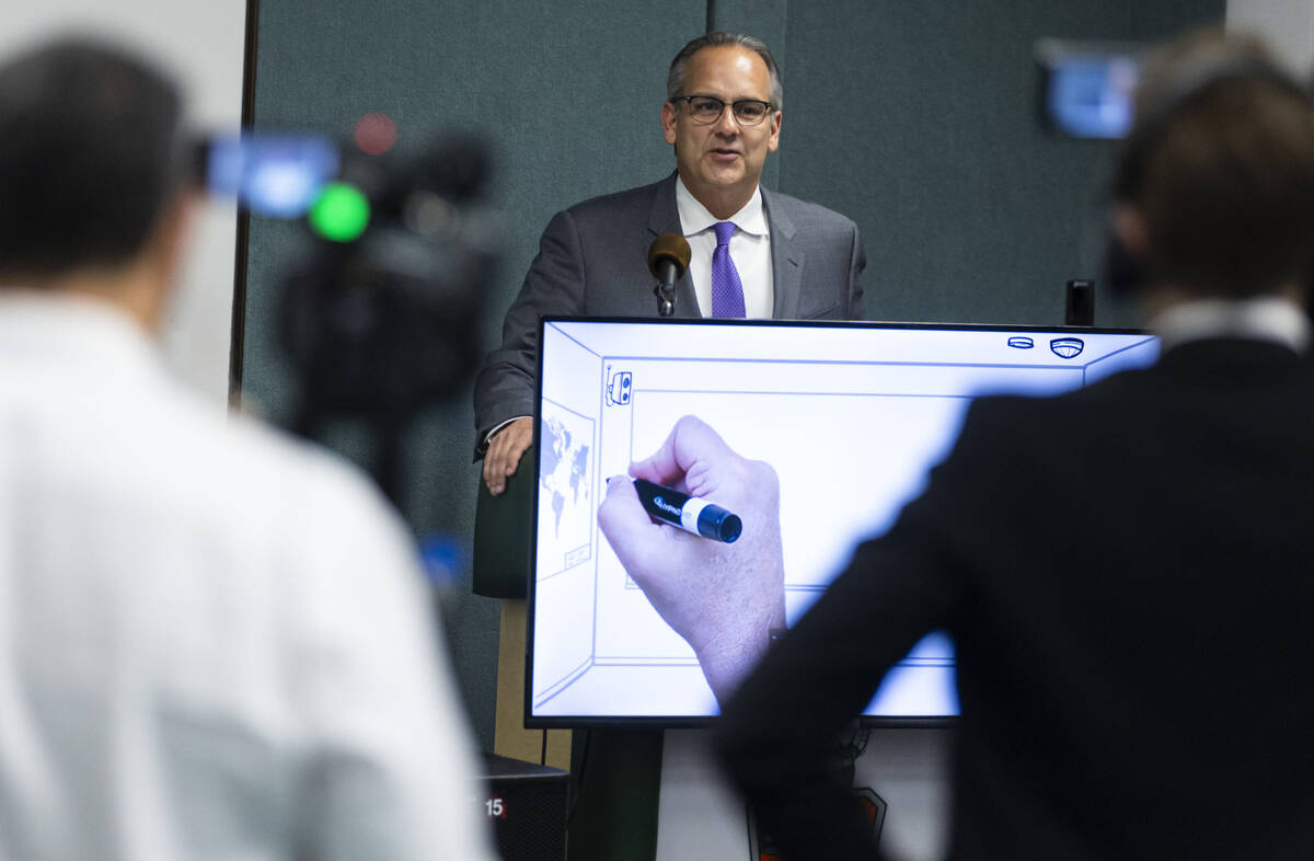 Clark County School District Superintendent Jesus Jara speaks during an event marking the launc ...