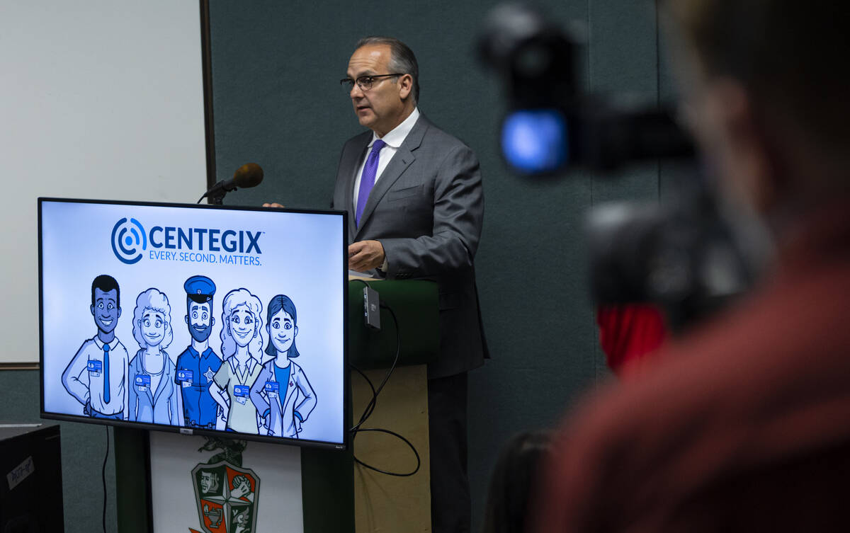 Clark County School District Superintendent Jesus Jara speaks during an event marking the launc ...