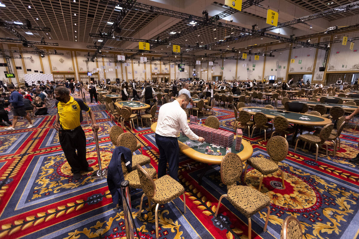 People attend the World Series of Poker "Housewarming" event at Paris Las Vegas hotel ...