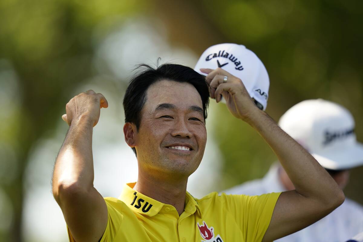 Kevin Na stands at the tee box on the third hole during the second round of the Charles Schwab ...