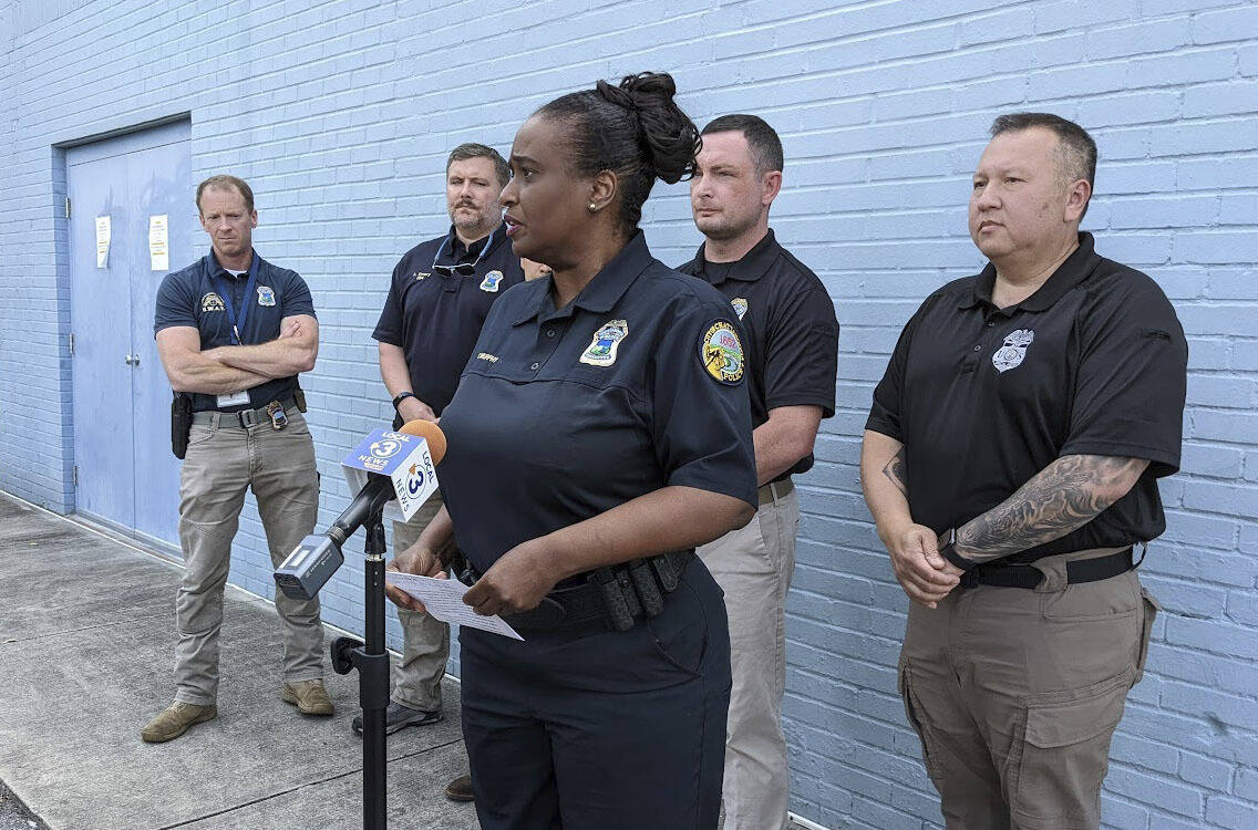 Chattanooga Police Chief Celeste Murphy addresses members of the media at the downtown precinct ...