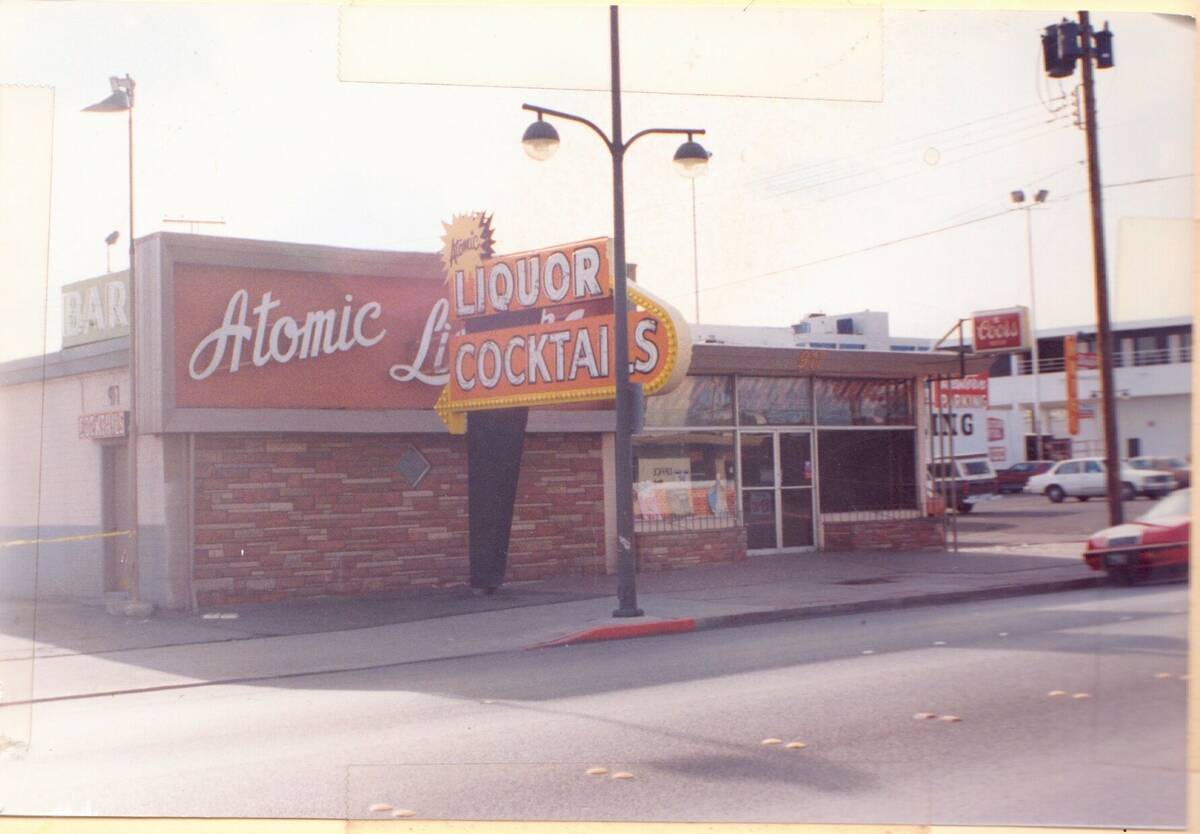 Atomic Liquors on Fremont Street appears in this undated color film photo. (Atomic Liquors)