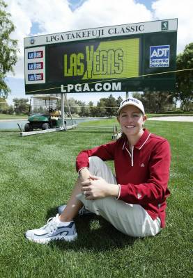 LPGA player and Las Vegas native Stephanie Louden sits for a portrait Monday, April 14, 2003, a ...