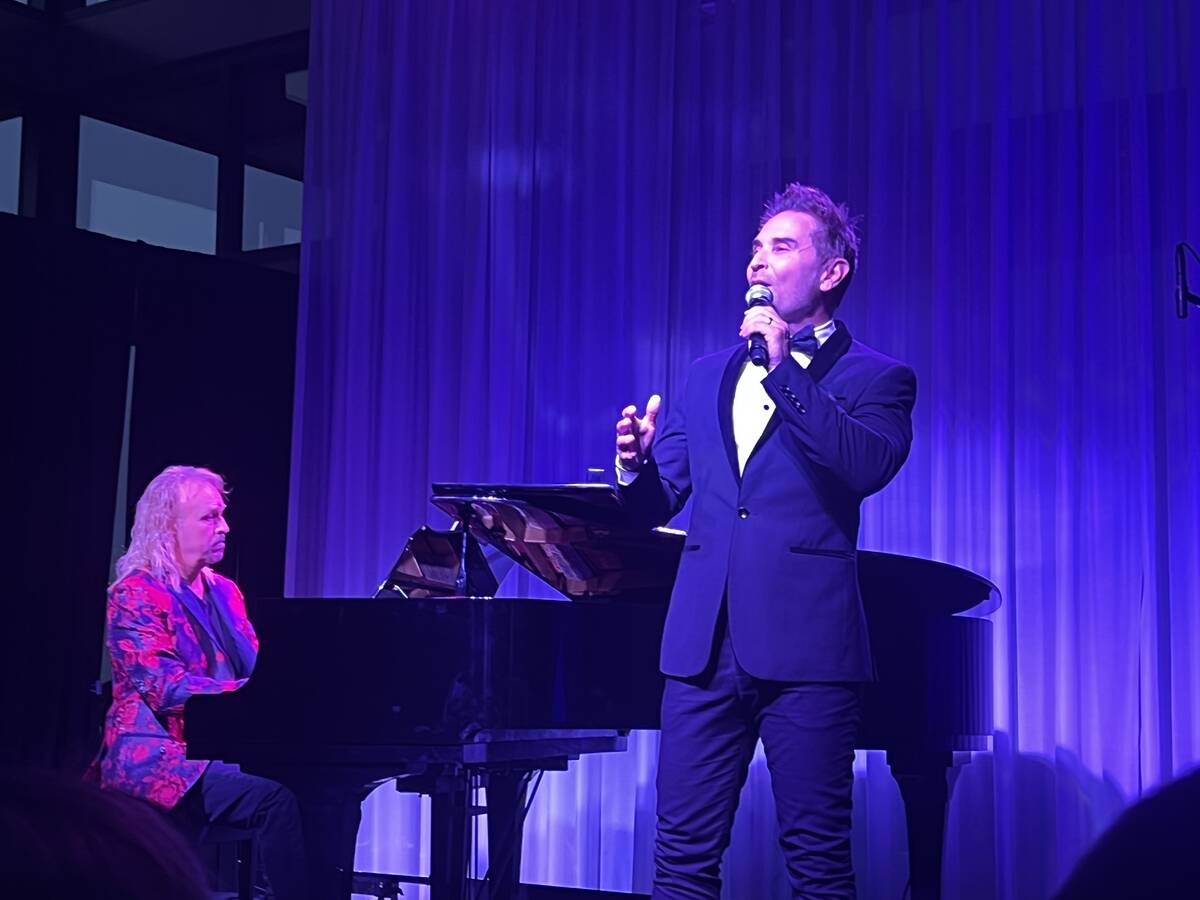 Travis Cloer and Phil Fortenberry perform at The Composers Showcase Relief Fund Broadway benefi ...