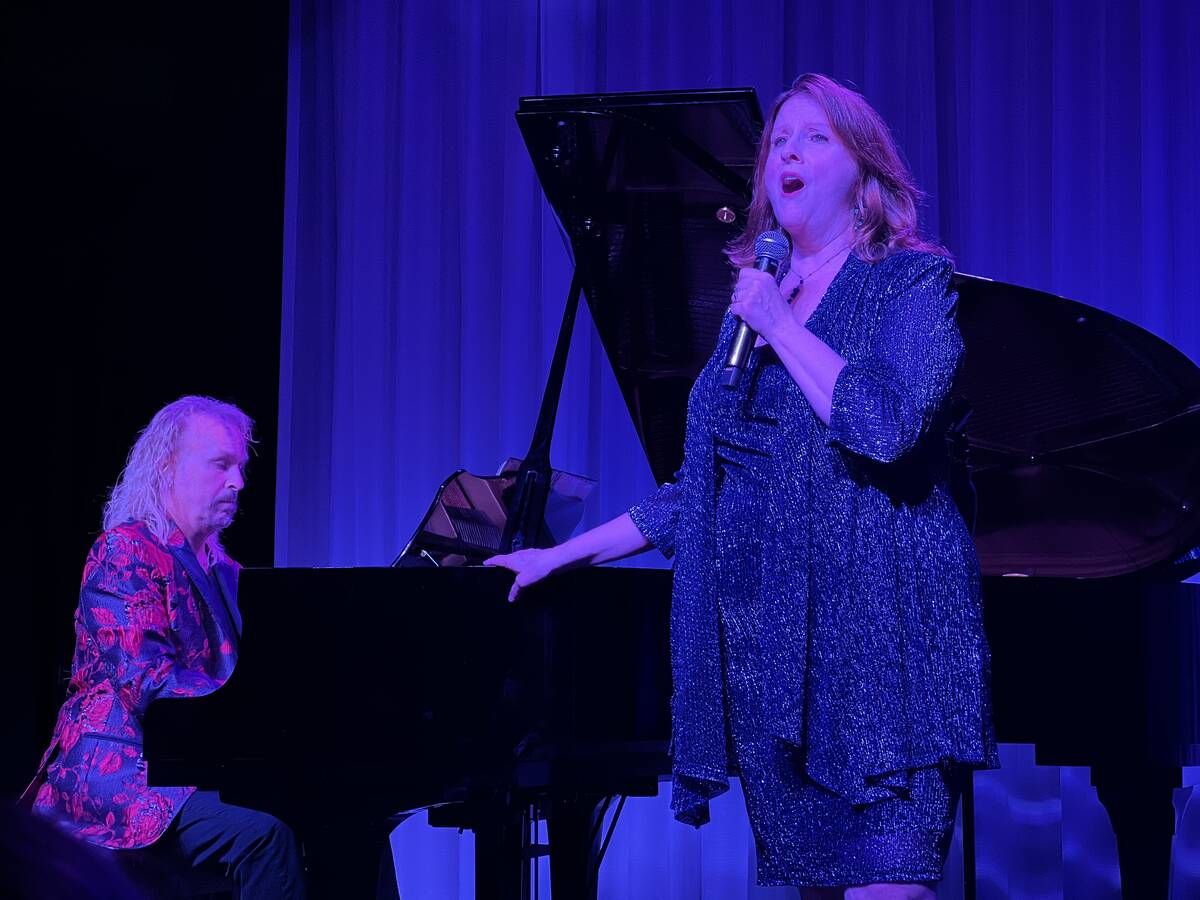 Joan Sobel and Phil Fortenberry perform at The Composers Showcase Relief Fund Broadway benefit ...