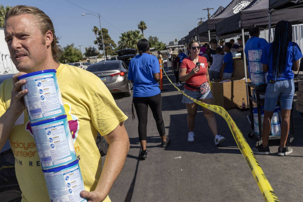 HELP of Southern Nevada gives out baby formula and baby supplies to the first 800 clients to ro ...