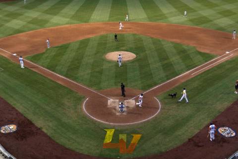 The Round Rock Express and the Las Vegas Aviators play a minor league baseball game at Las Vega ...