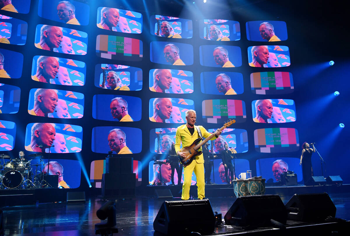 Sting performs during opening night of his residency: "Sting: My Songs" at The Colosseum at Cae ...
