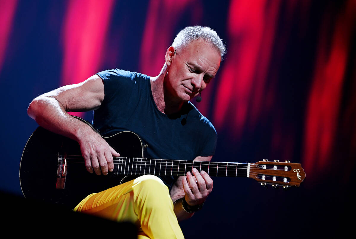 Sting performs during opening night of his residency: "Sting: My Songs" at The Colosseum at Cae ...