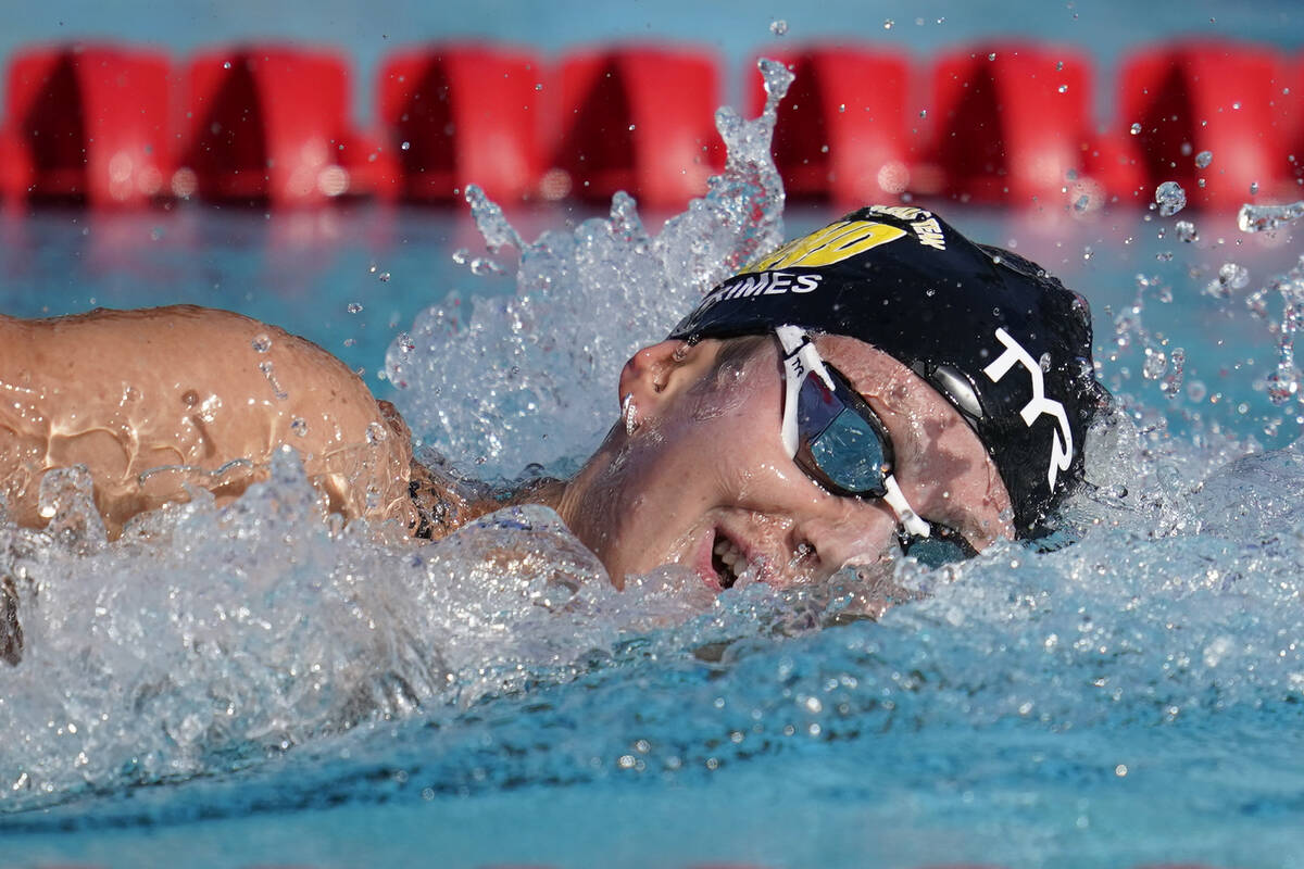 Katie Grimes competes in the women's 800-meter freestyle final at the TYR Pro Swim Series swim ...