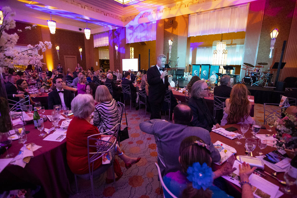 People attend the Las Vegas Philharmonic’s fundraising event at the The Smith Center for ...