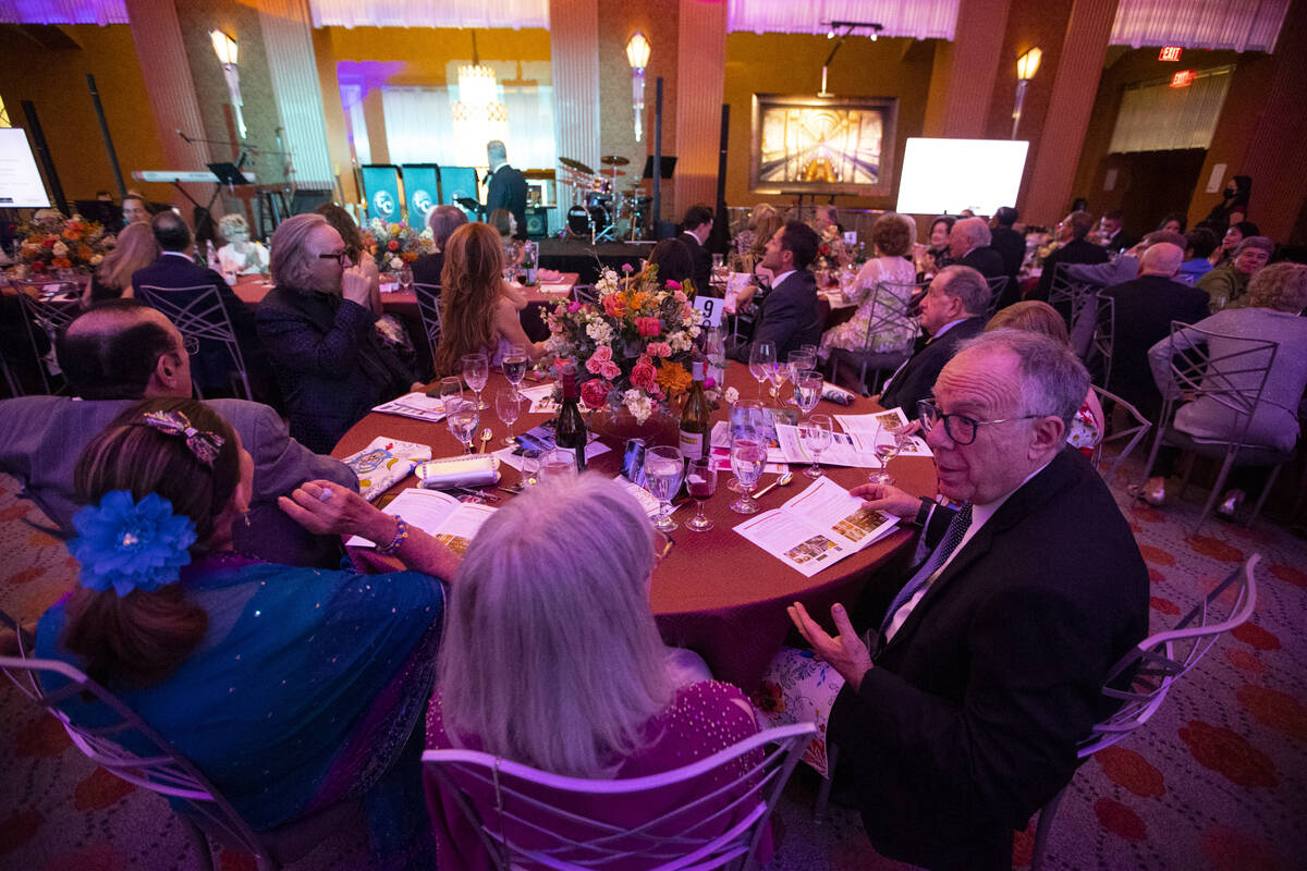 People attend the Las Vegas Philharmonic’s fundraising event at the The Smith Center for the ...