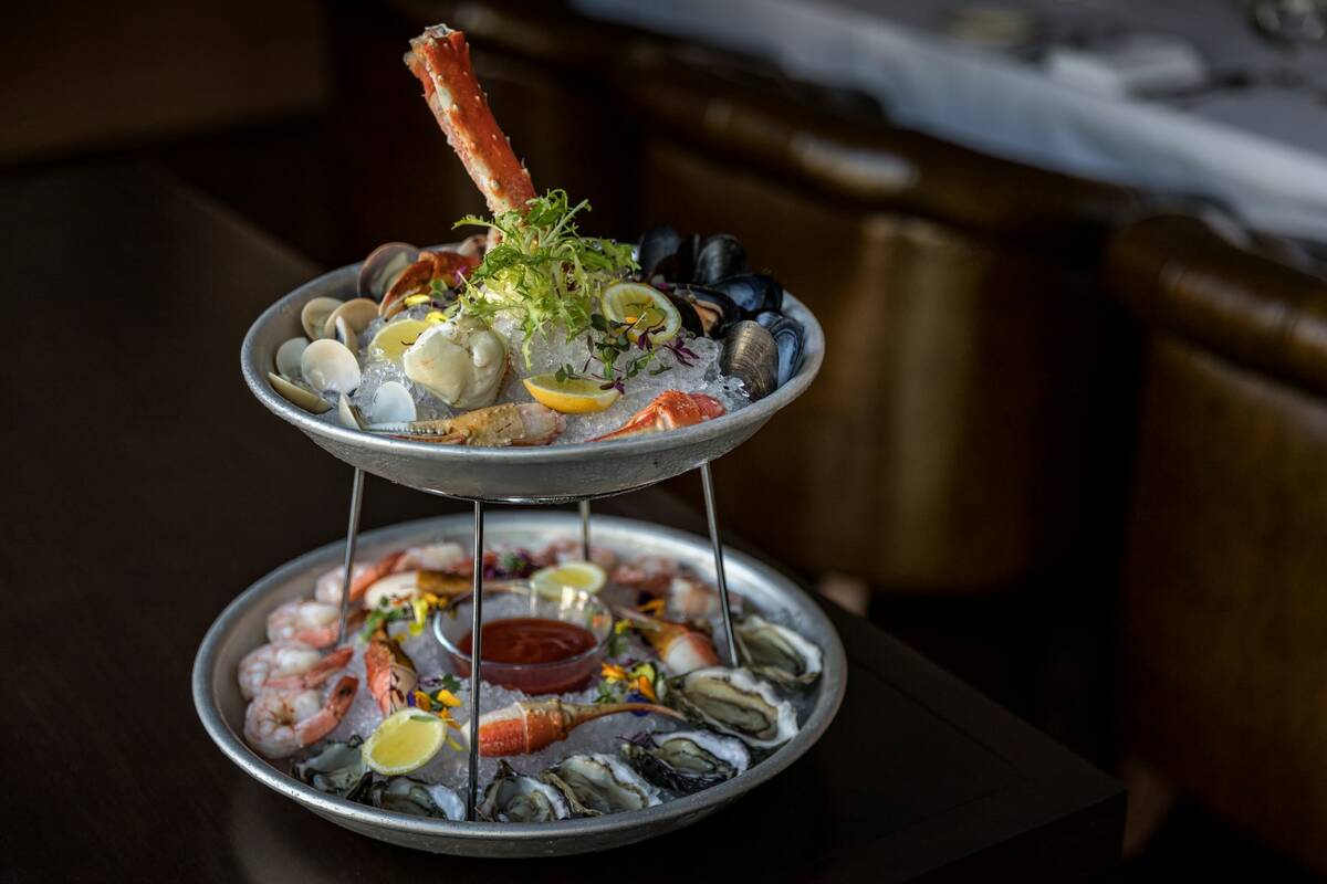 Triple George Grill will serve its Seafood Tower for Two — snow crab, shrimp, clams, mussels ...