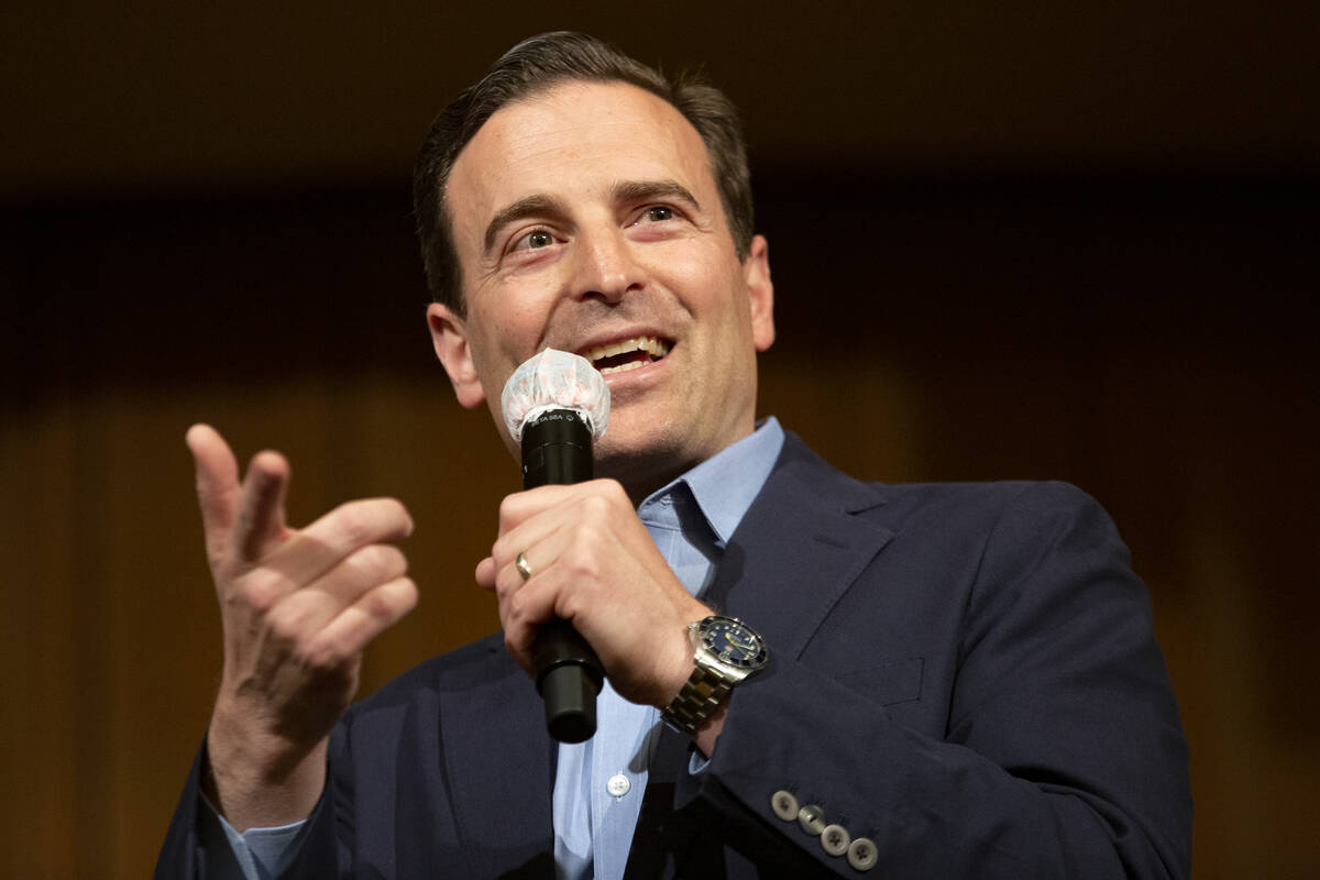 Nevada Republican U.S. Senate candidate Adam Laxalt speaks during a rally at Sun City Anthem Ce ...