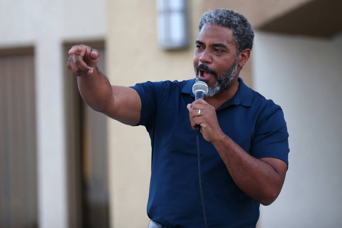 In this July 17, 2021, file photo, Rep. Steven Horsford speaks in North Las Vegas. (Erik Verduz ...