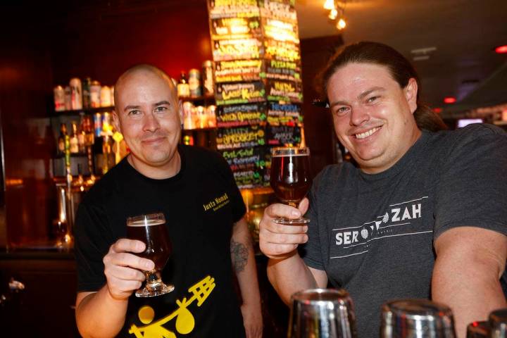 Kyle Weniger, former head brewer of Joseph James Brewing Co., left and Chris Gutierrez, Atomic ...