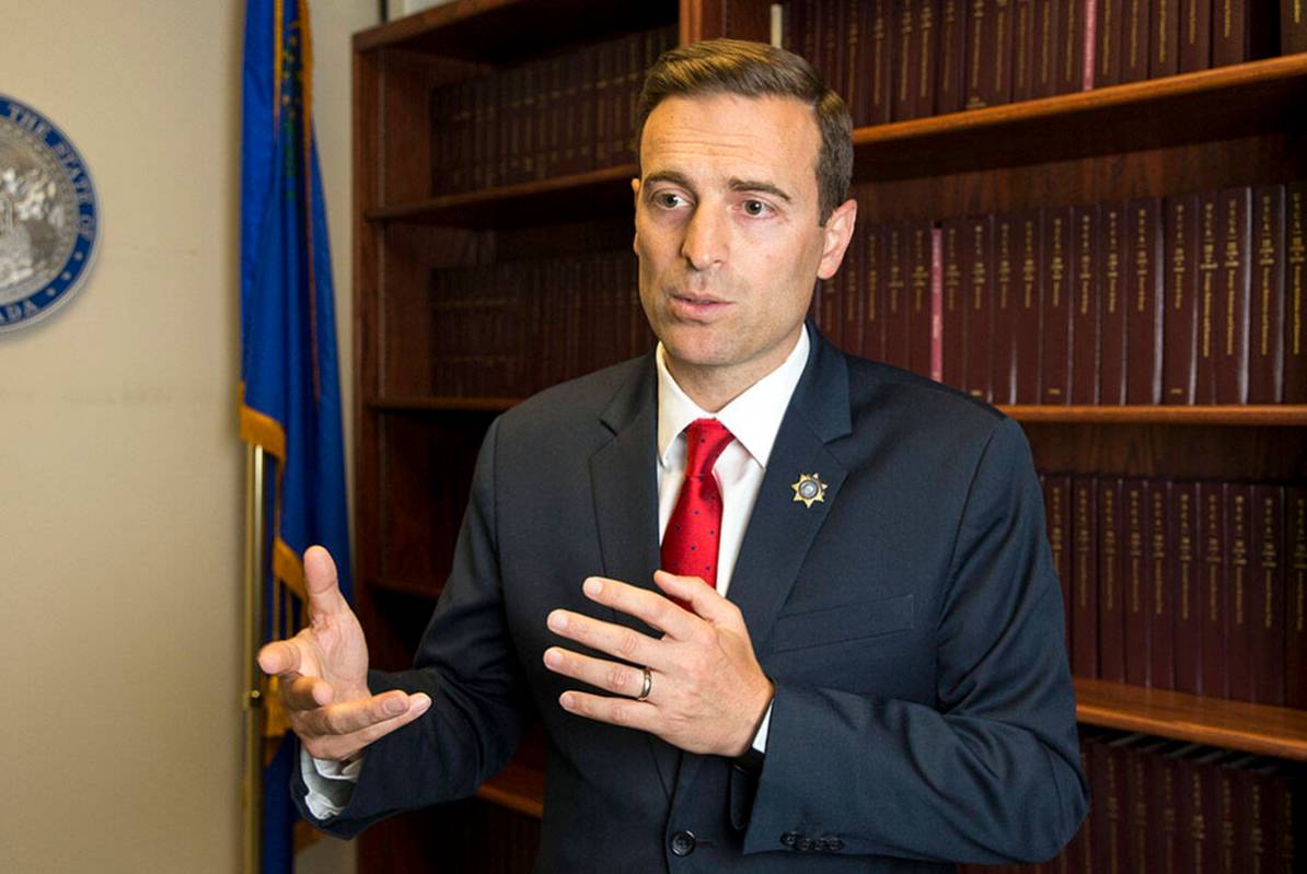 Nevada Attorney General Adam Paul Laxalt during an interview at the Sawyer Building in Las Vega ...