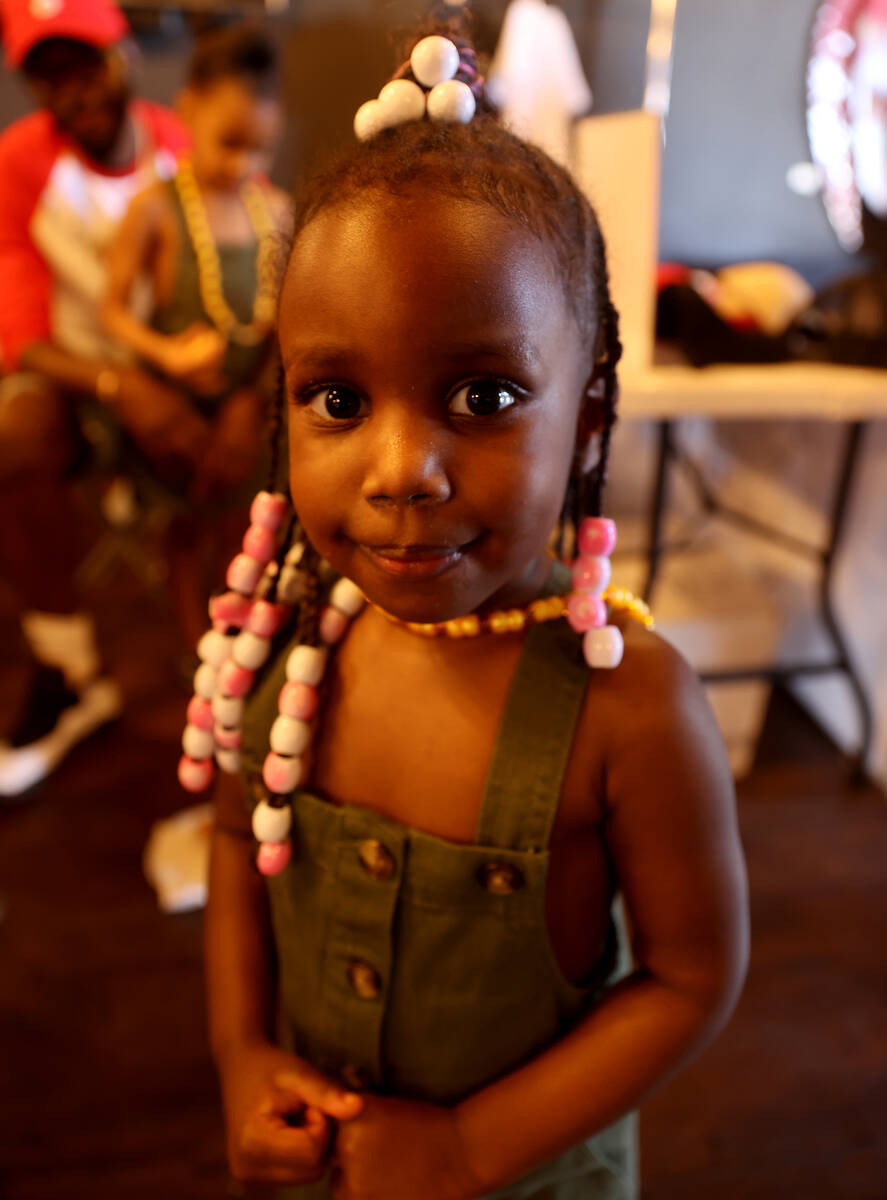 Klynn Jones, 3, during a free pop-up shop event at The Art House Hookah Lounge Sunday, June 19, ...