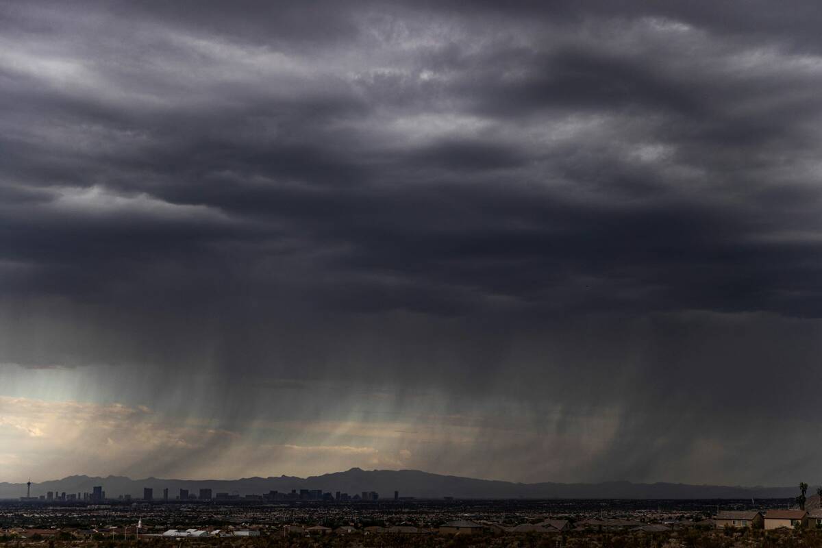 A storm is seen over the Las Vegas Valley on Wednesday, June 22, 2022. (Benjamin Hager/Las Vega ...