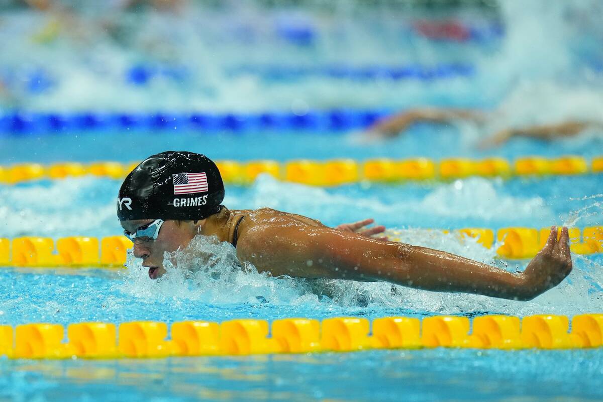Las Vegas' Katie Grimes of the United States competes during the women's 400-meter individual m ...