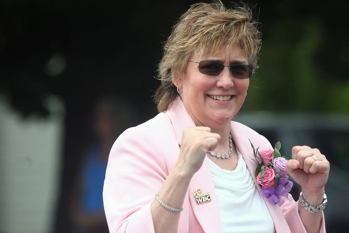 International Boxing Hall of Fame inductee class of 2020 Christy Martin poses for paradegoers d ...