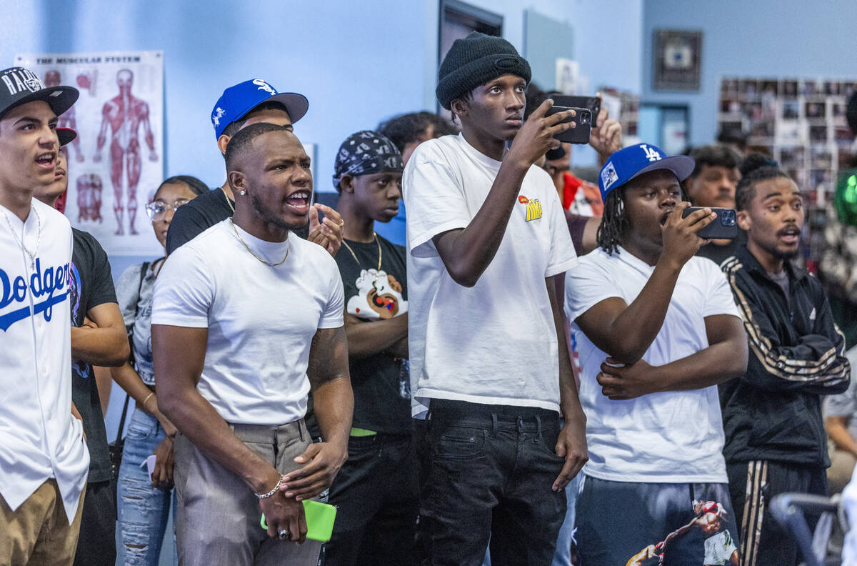 Attendees cheer on their fighters during the 2nd Annual Juneteenth Classic! boxing exhibition a ...