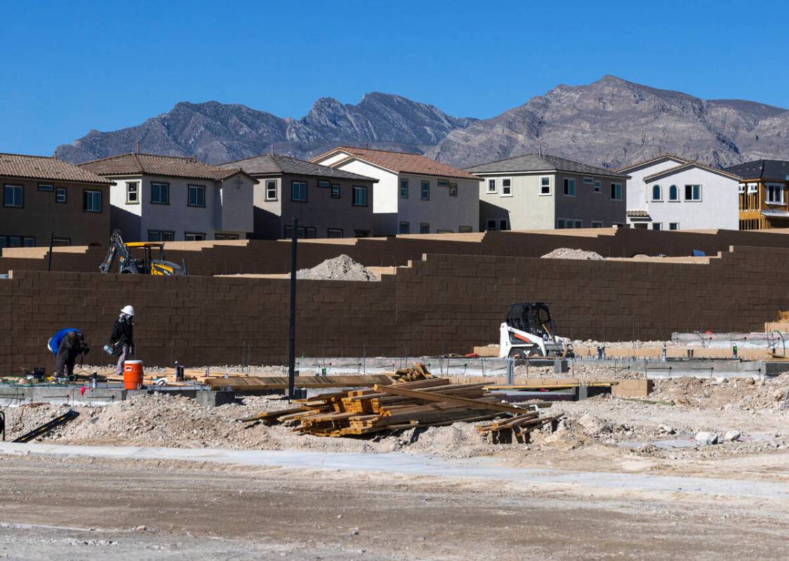 Construction is underway for a new housing community at Skye Canyon Park Drive and Lavange Stre ...