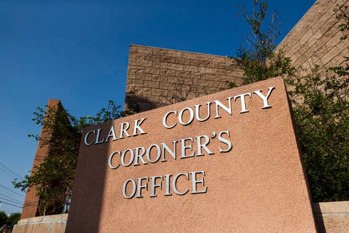 The Clark County Coroner’s office on Monday, Sept. 27, 2021, in Las Vegas. (Benjamin Hag ...