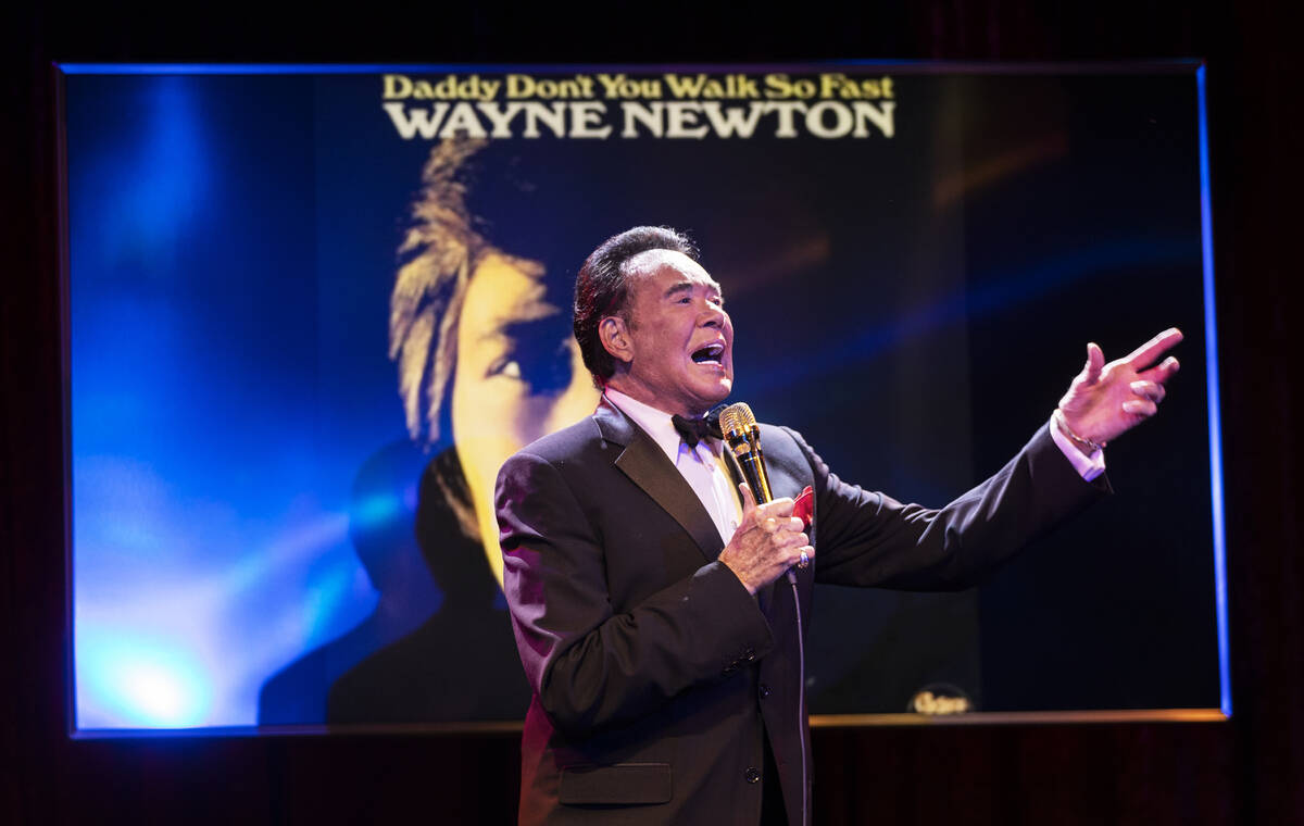 Wayne Newton performs at Bugsy's Cabaret on Monday, Jan. 24, 2022, at the Flamingo, in Las Vega ...
