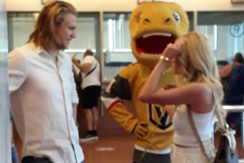 Vegas Golden Knights fan favorite William Karlsson and his fiancée, former “Bachelor” cont ...