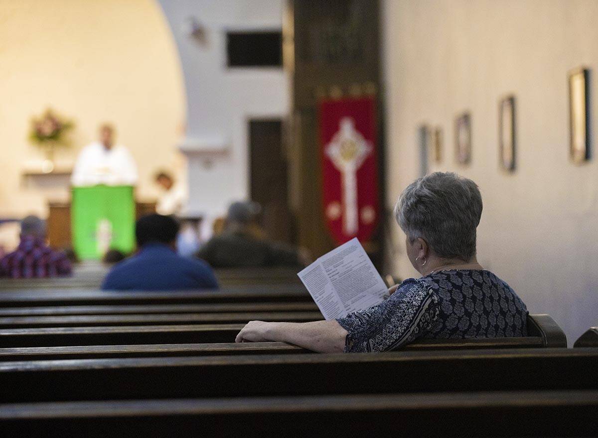 Congregants listen to the service at Christ Church Episcopal on Sunday, June 26, 2022, in Las V ...