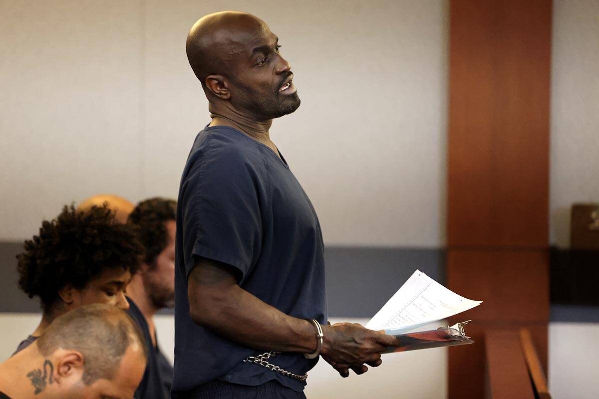 Michael Earl appears in court at the Regional Justice Center in Las Vegas Tuesday, June 28, 202 ...