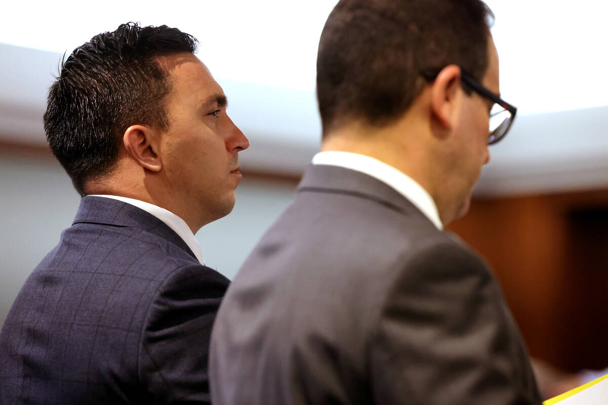 Political consultant Matthew DeFalco, left, appears in court with his attorney Richard Schonfel ...