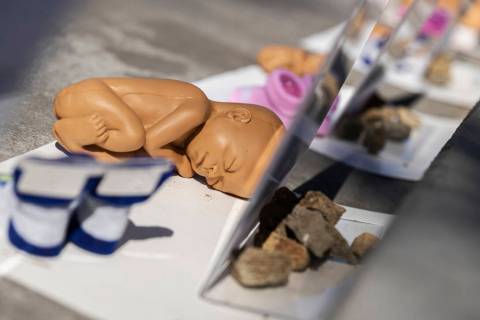 A memorial to the unborn during the anti-abortion rally “Honoring our Forgotten Babies&q ...