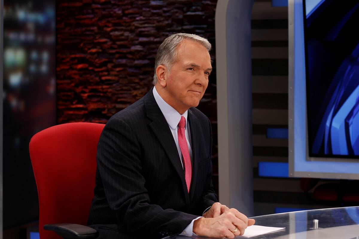 Dave Courvoisier is seen at the KLAS-TV Channel 8 anchor desk. (KLAS-TV)