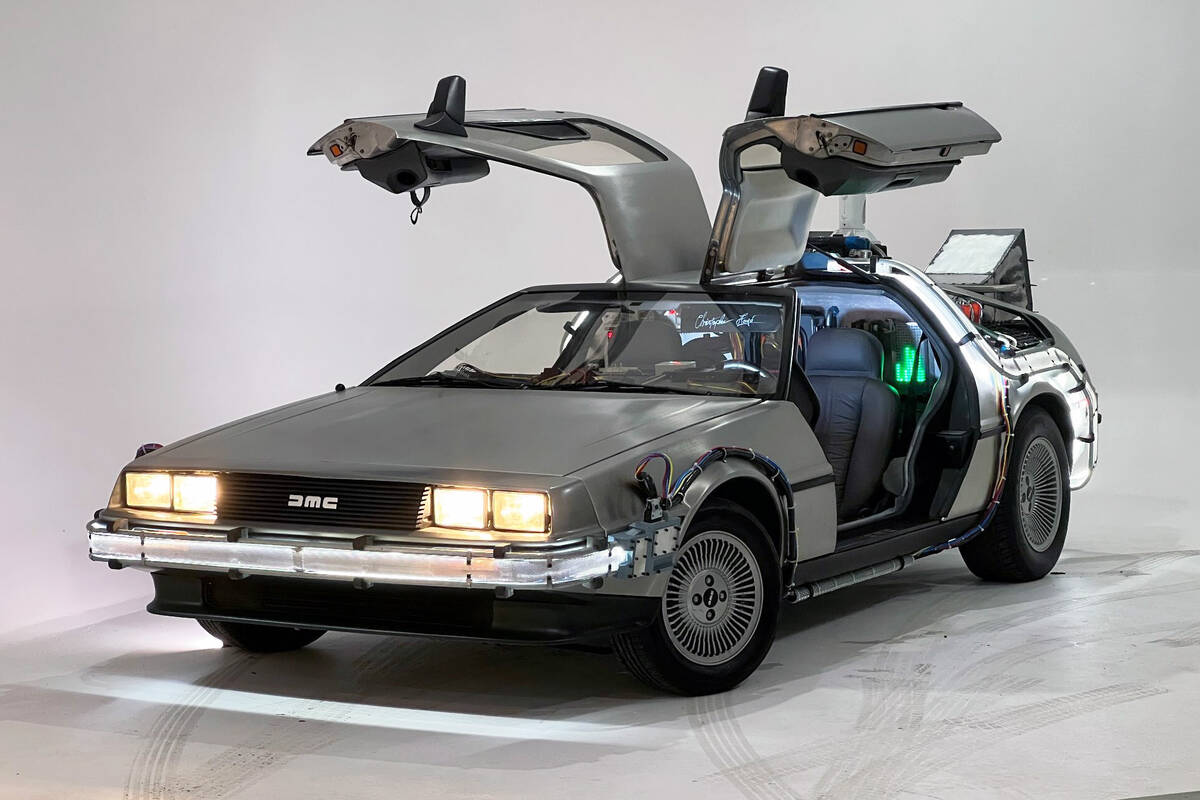 A 1981 DeLorean re-created as the Mr. Fusion Time Machine from the “Back to the Future” mov ...