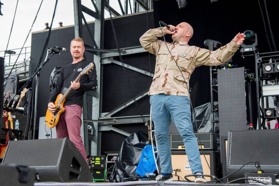 Joby J. Ford, left, and Matt Caughthran of The Bronx performs at the Rock On The Range Music Fe ...